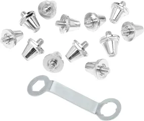 12x Football Boot Soccer Portable Screw in M5 Firm Ground Non Slip Rugby Replacement Spikes for Competition