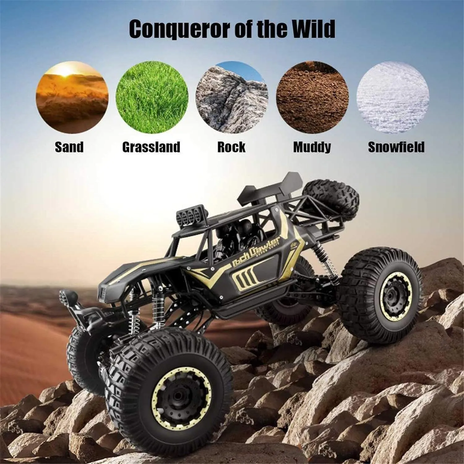 1:8 Large RC Monster Truck Truck Sand Crawler Car Die Cast