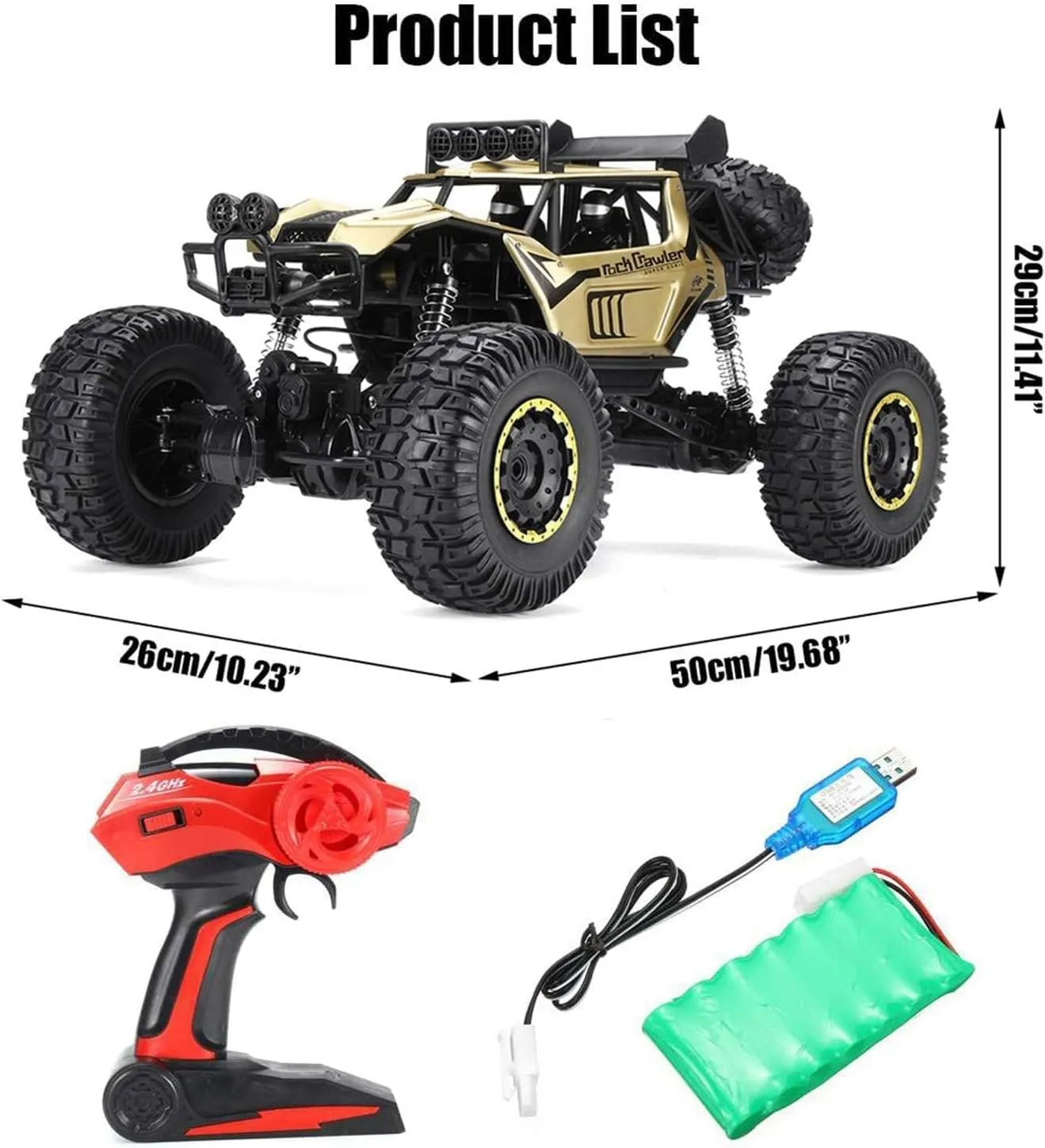 1:8 Large RC Monster Truck Truck Sand Crawler Car Die Cast