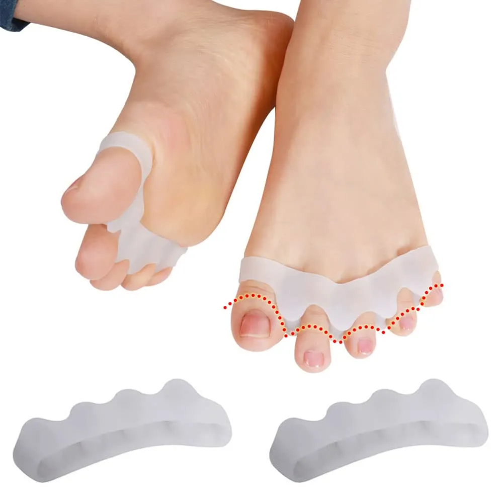2 Pairs Toe Separators Soft Stretchable Toe Dividers Corrective Straightening Toe Dividers for Yoga Ballet and Running Overlapping Toes Hallux Valgus