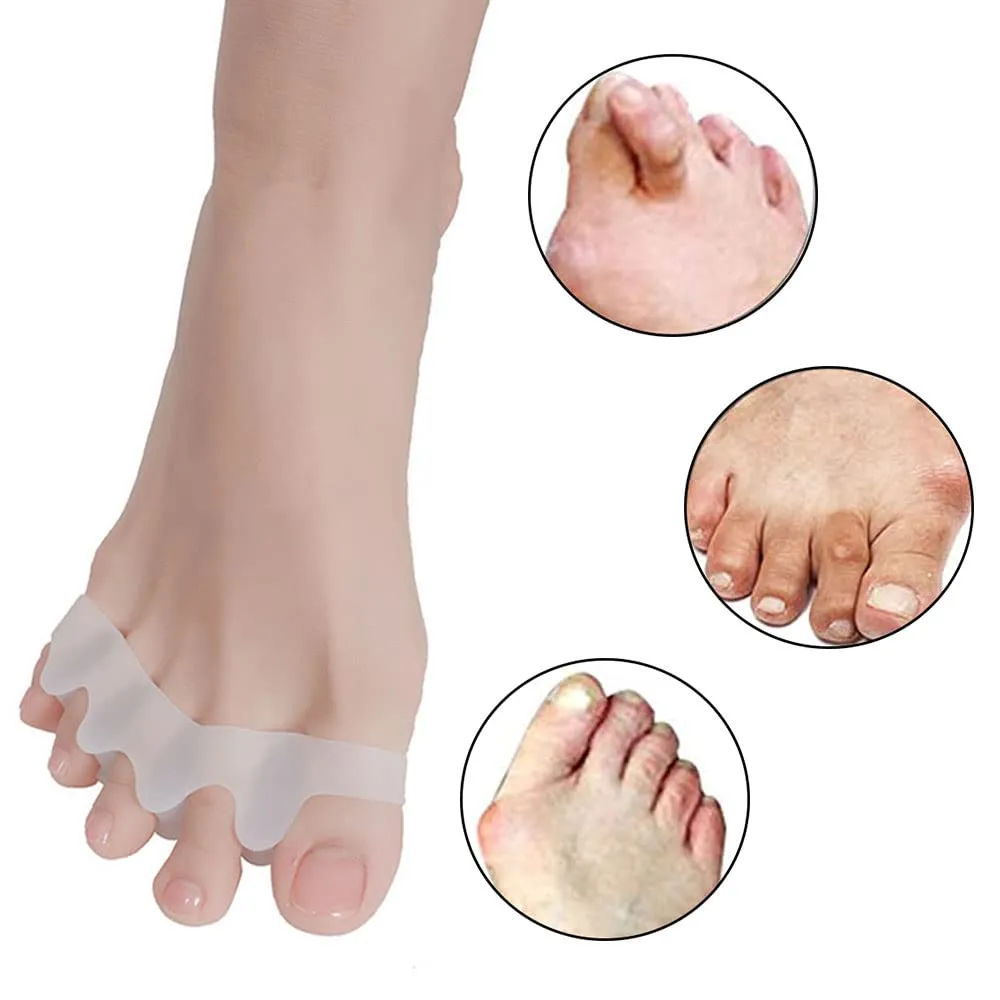 2 Pairs Toe Separators Soft Stretchable Toe Dividers Corrective Straightening Toe Dividers for Yoga Ballet and Running Overlapping Toes Hallux Valgus