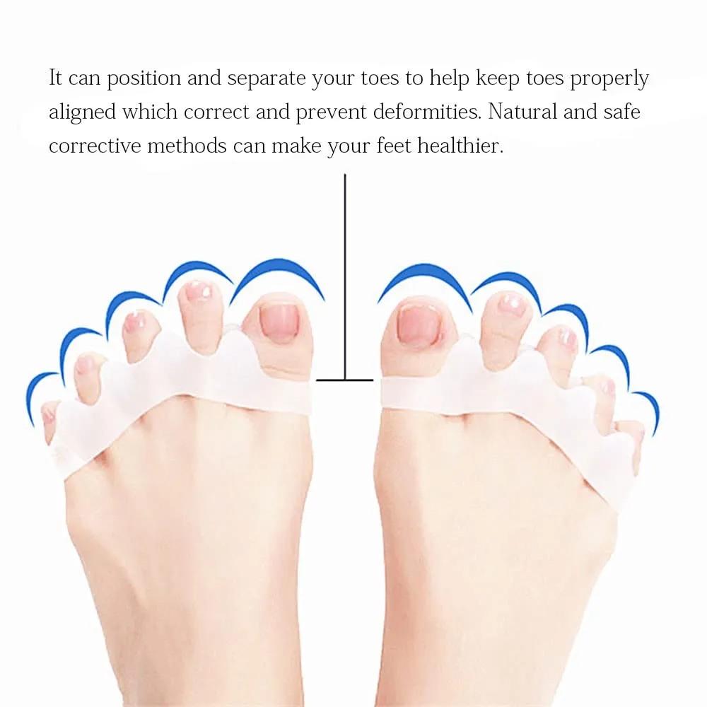 2 Pairs Toe Separators Soft Stretchable Toe Dividers Corrective Straightening Toe Dividers for Yoga Ballet and Running Overlapping Toes Hallux Valgus