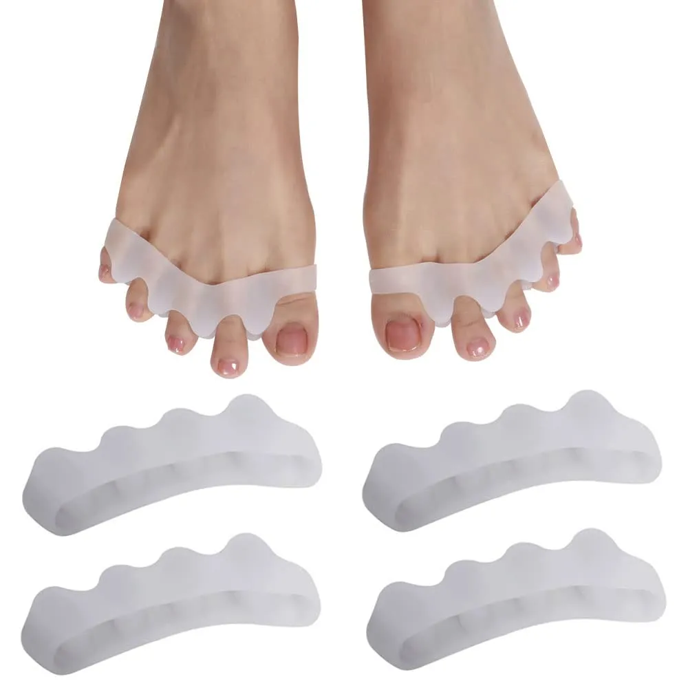 2 Pairs Toe Separators Soft Stretchable Toe Dividers Corrective Straightening Toe Dividers for Yoga Ballet and Running Overlapping Toes Hallux Valgus