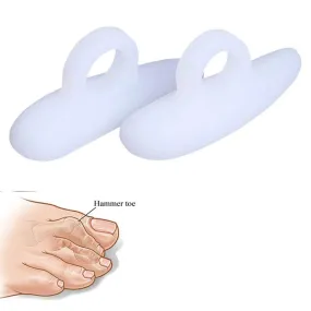 2Pair/4Pcs Gel Hammer Toe Crest Pads - Right and Left Soft Silicone Hammertoe Support Crest Cushion - Corrector and Straightener for Overlapping, Curled, Curved, Crooked, Clubbed Claw and Mallet Toe C 2 Pairs