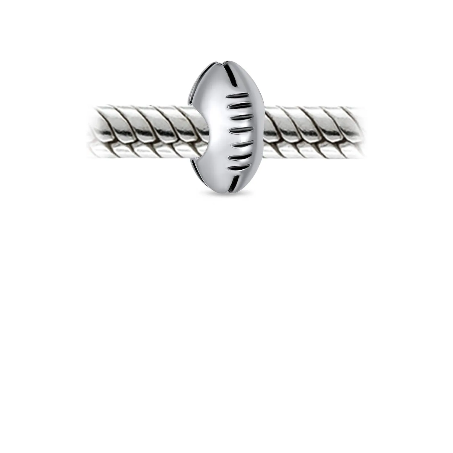 American Football Player Sports Team Helmet Charm Bead Sterling Silver