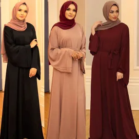 Arabic Style Woven Fabric Muslim Women's Prayer Garment Outside Wear Abaya