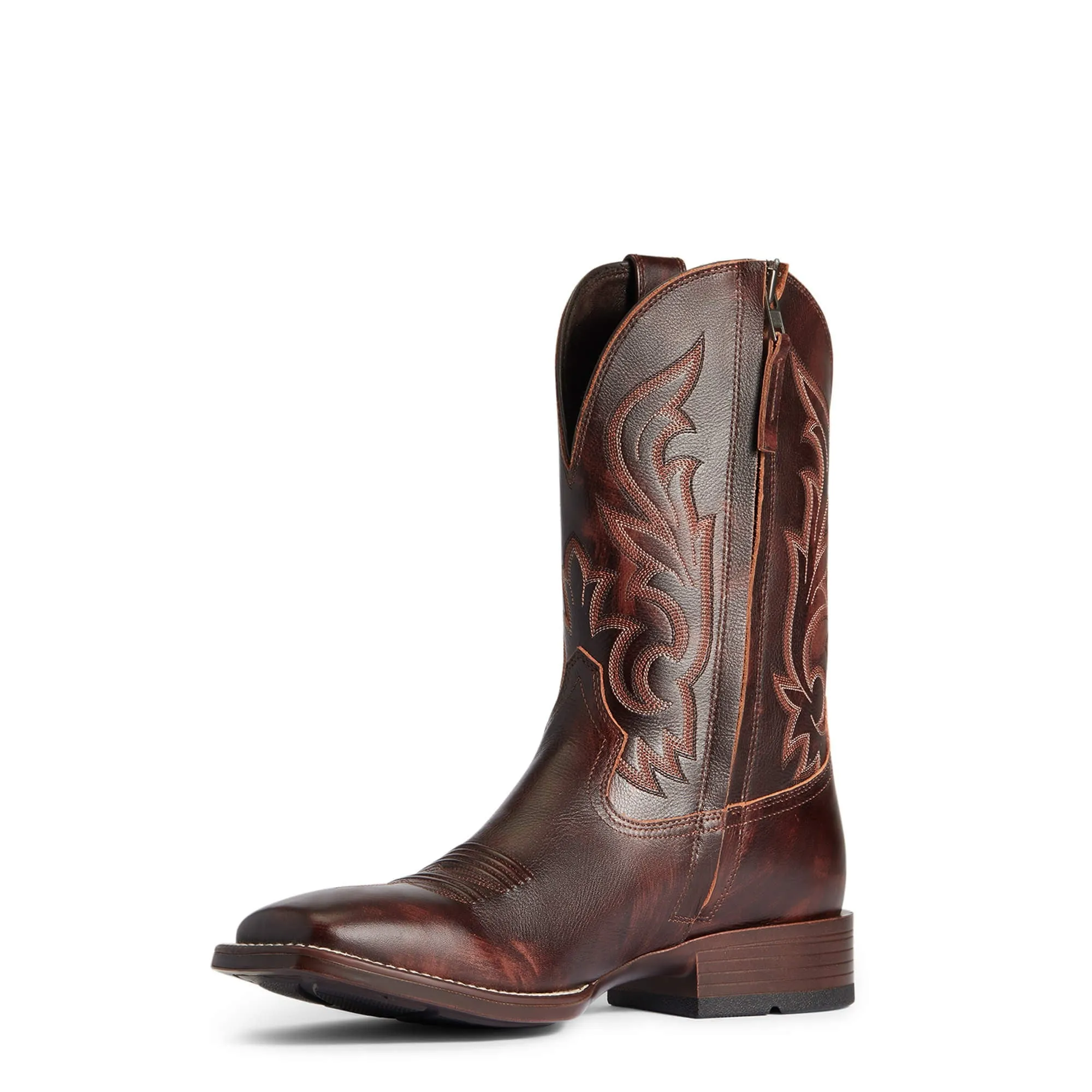 Ariat Men's Slim Zip Ultra Hand Stained Red & Brown Boots 10038359