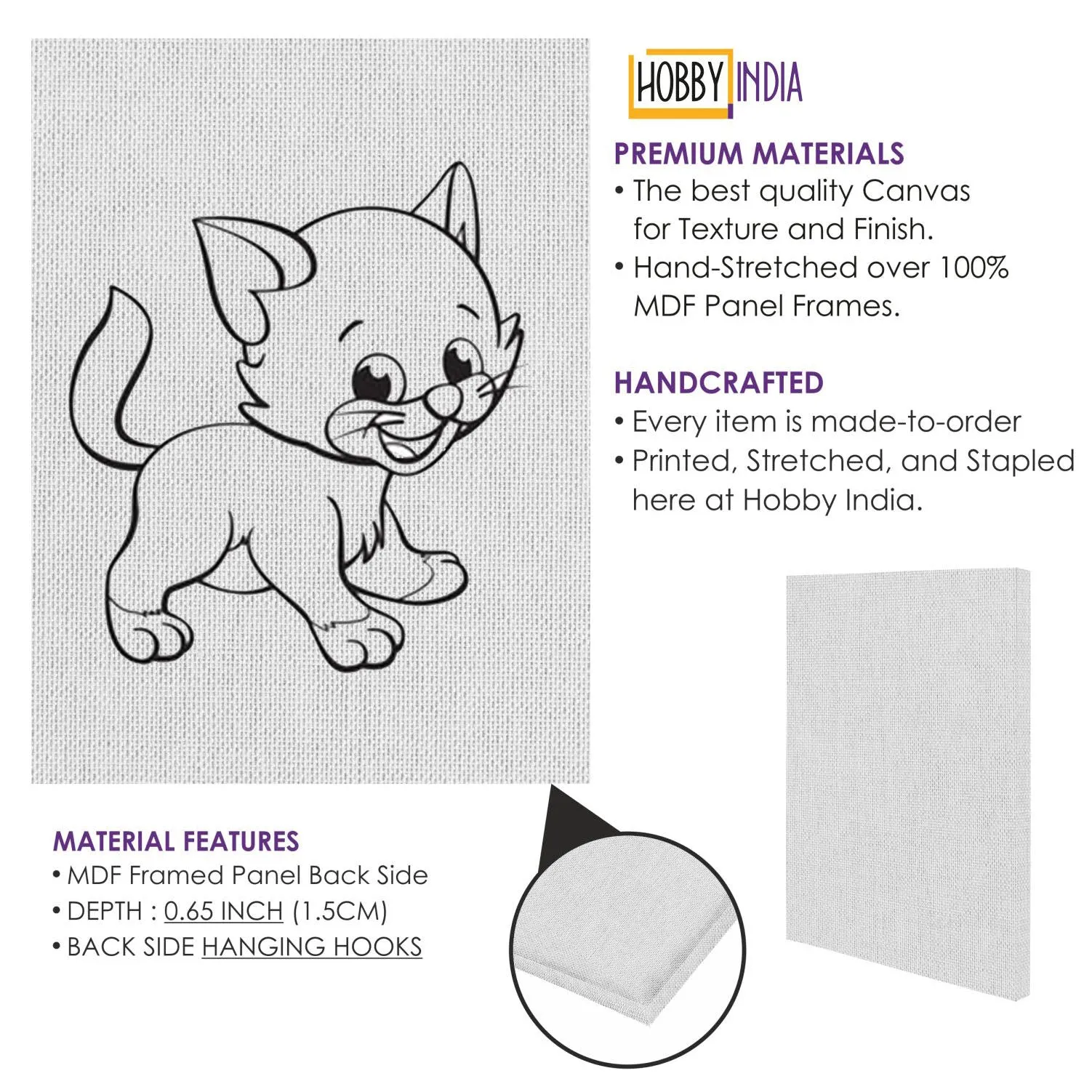 Baby Cat DIY Canvas Base for Painting