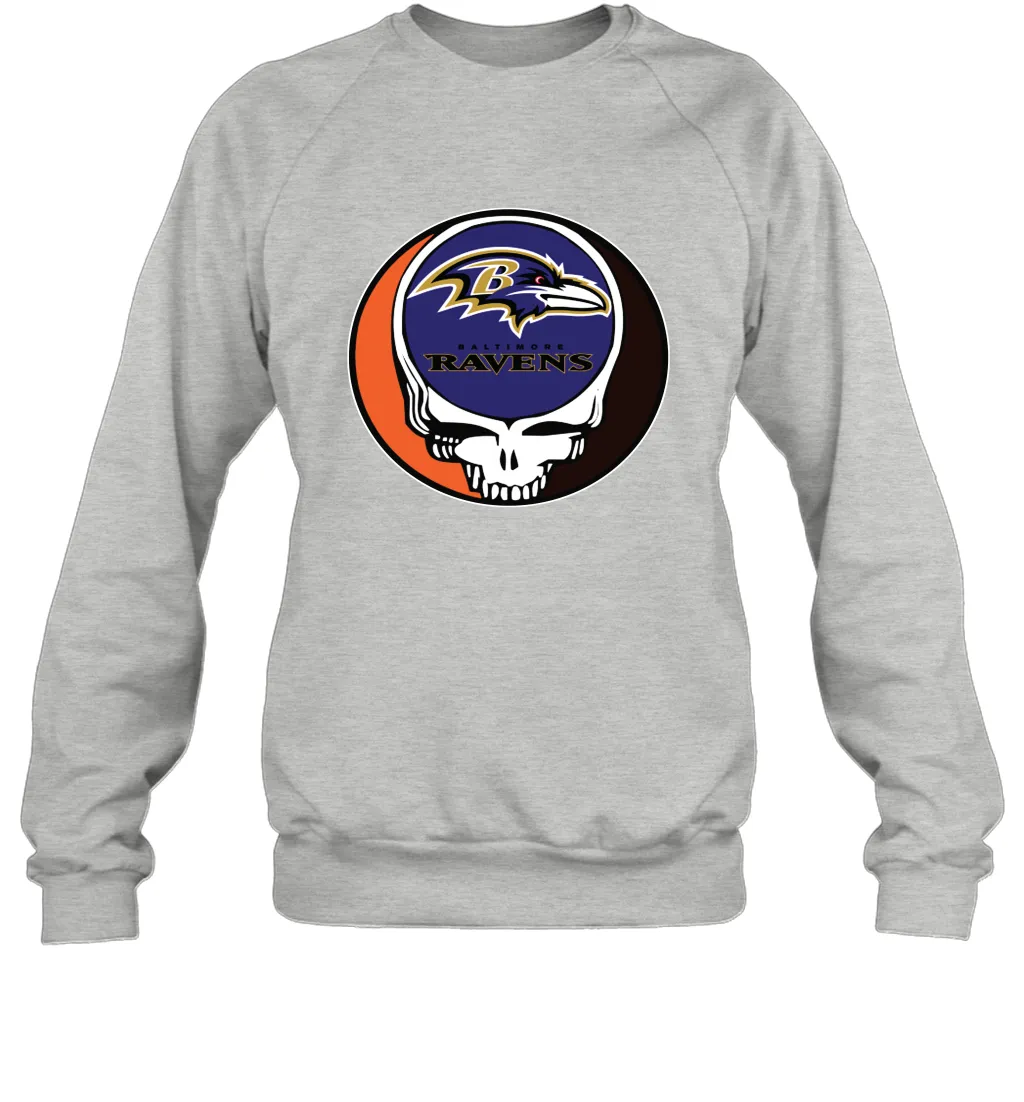 Baltimore Ravens Grateful Dead Steal Your Face NFL Football Adult Sweatshirt