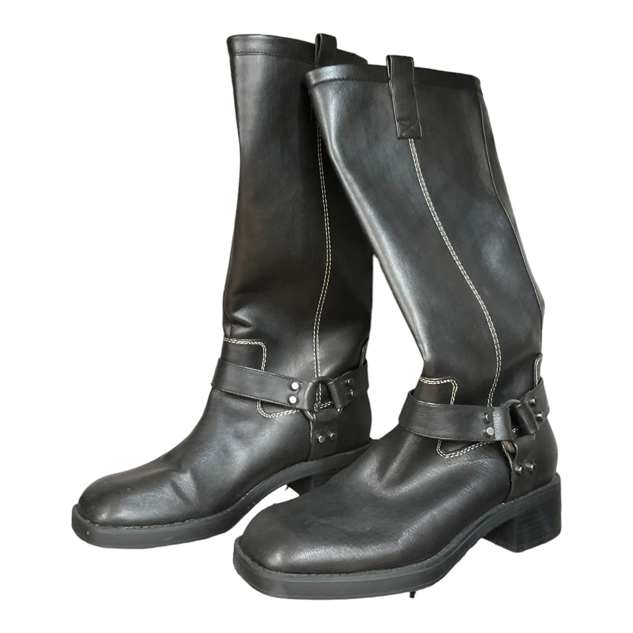 Black Boots Knee Heels Zara, Size 8.5