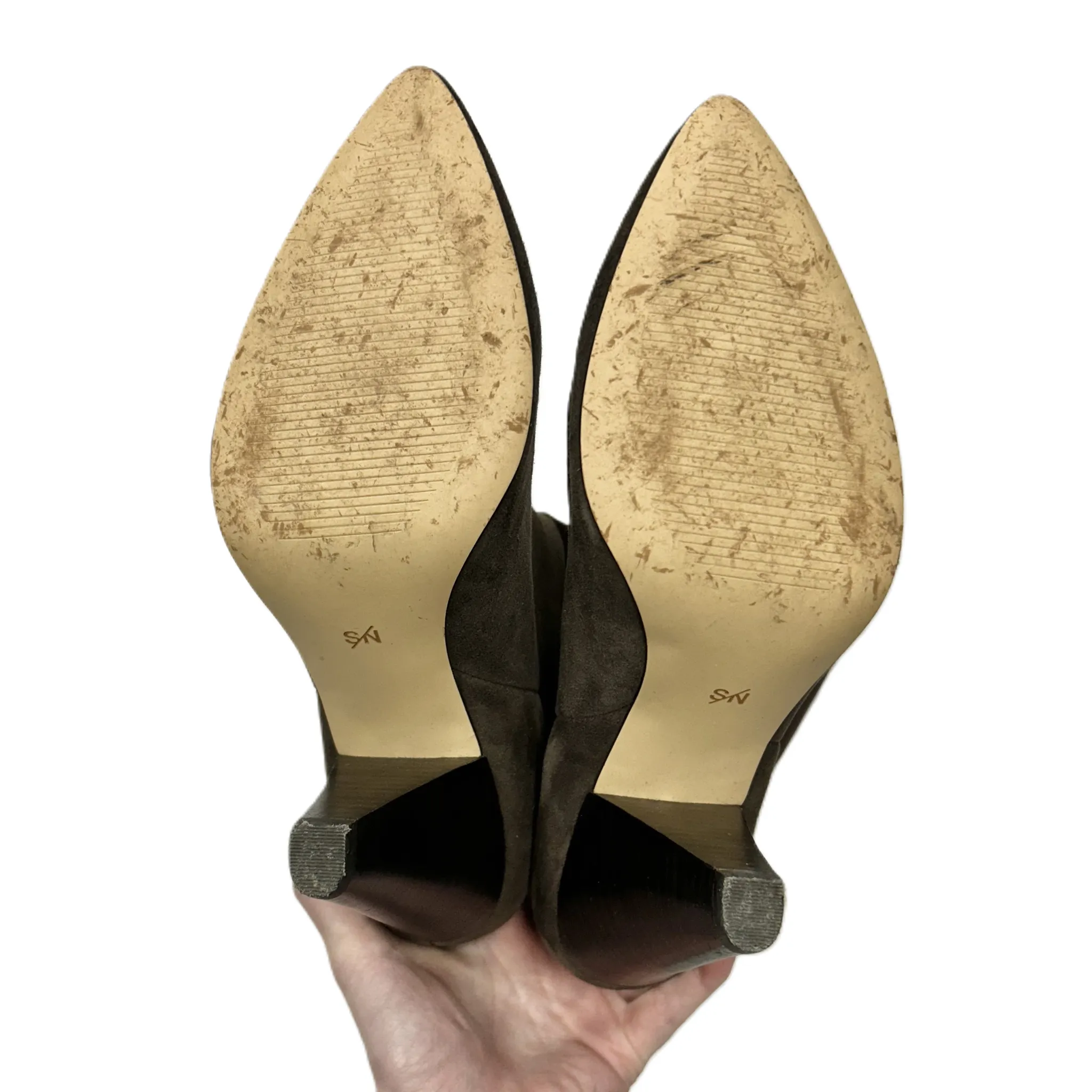 Boots Mid-calf Heels By Something Navy In Brown, Size: 9