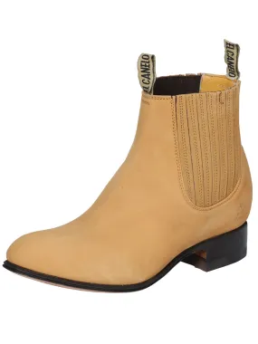 Botines Charros Clasicos de Piel Nobuck para Mujer/Joven 'El Canelo' - ID: 41425
