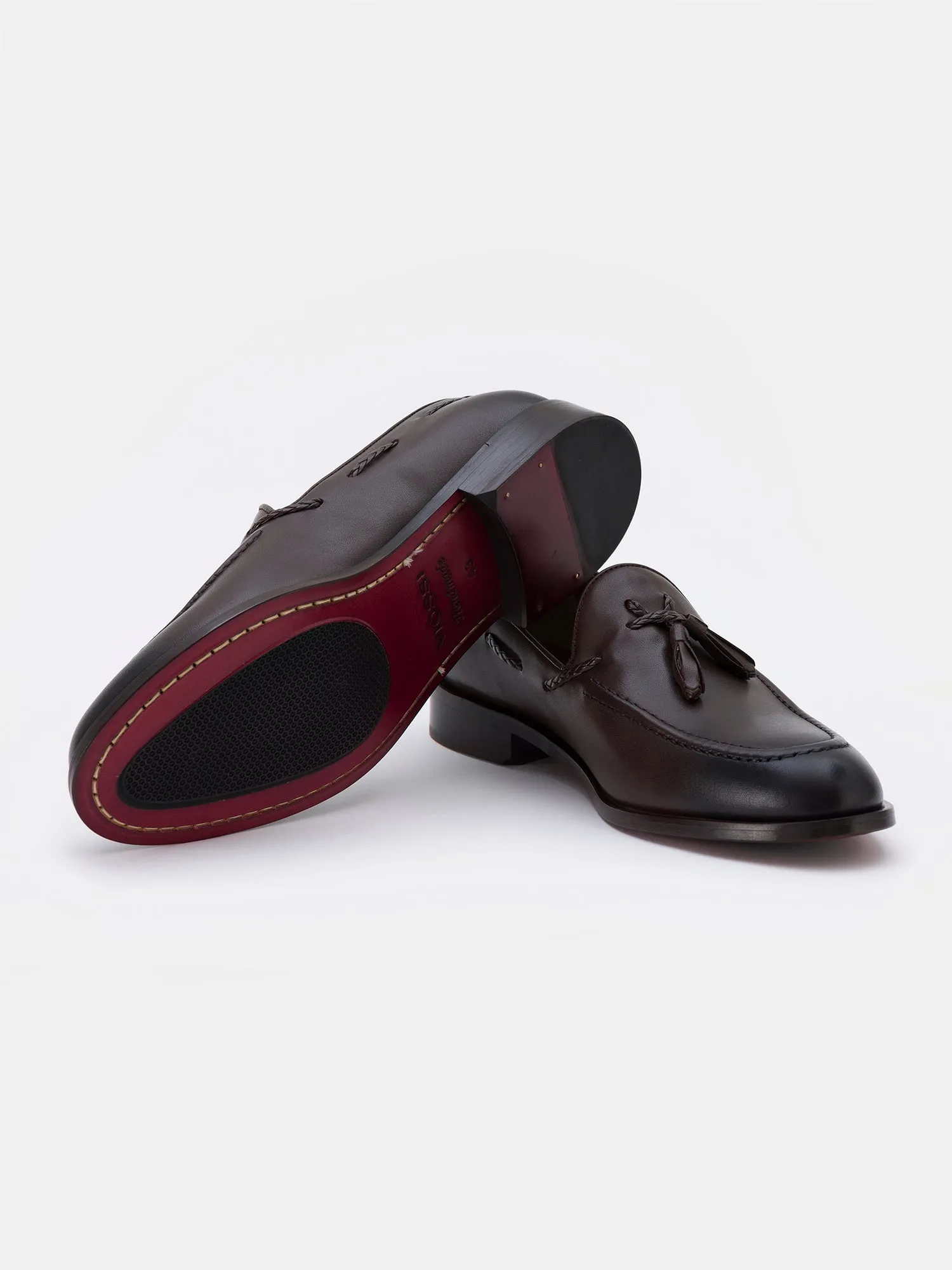 Brown Leather Tasselled Loafers
