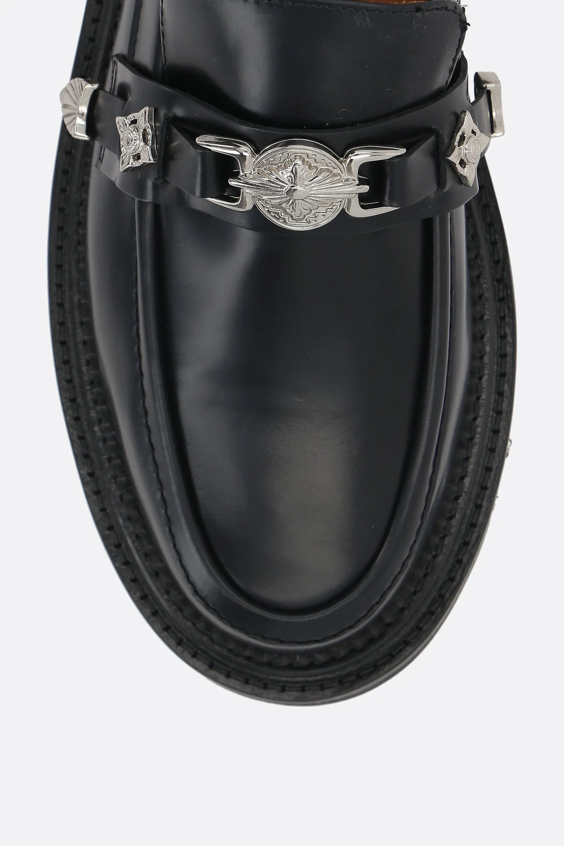 buckle-detailed smooth leather loafers