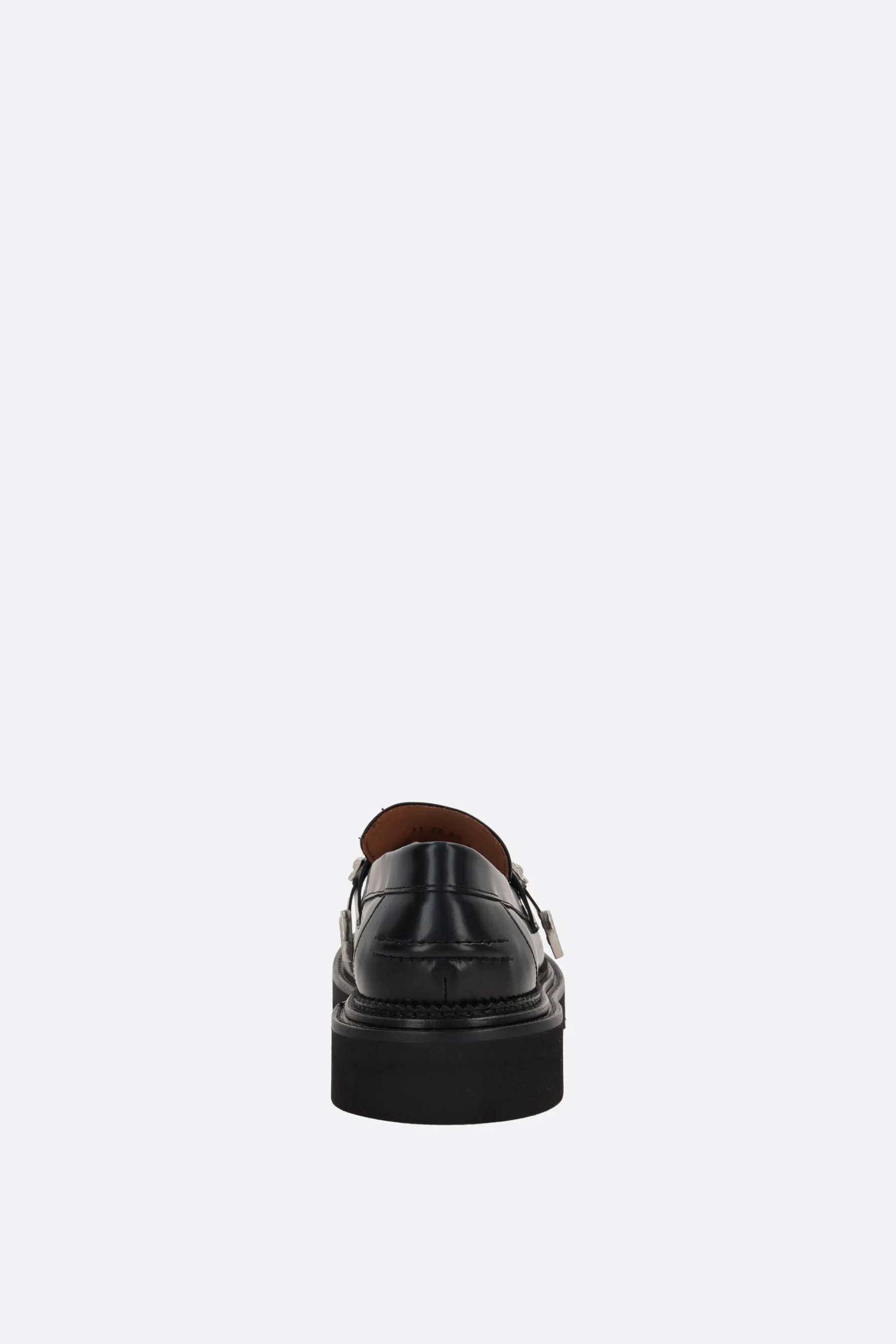 buckle-detailed smooth leather loafers