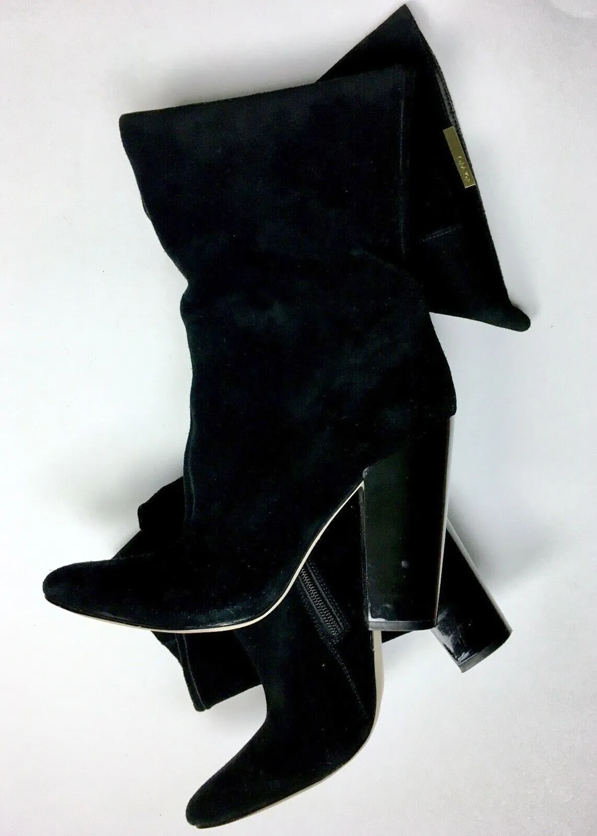 Calvin Klein Size 10 Black Suede Boots
