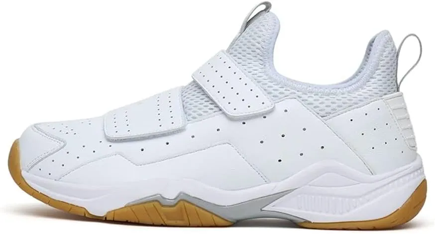 Casual Badminton Shoes Lace Up Racketball Shoes Hook and Loop Volleyball Trainers Comfy Tennis Fitness Footwear for Men