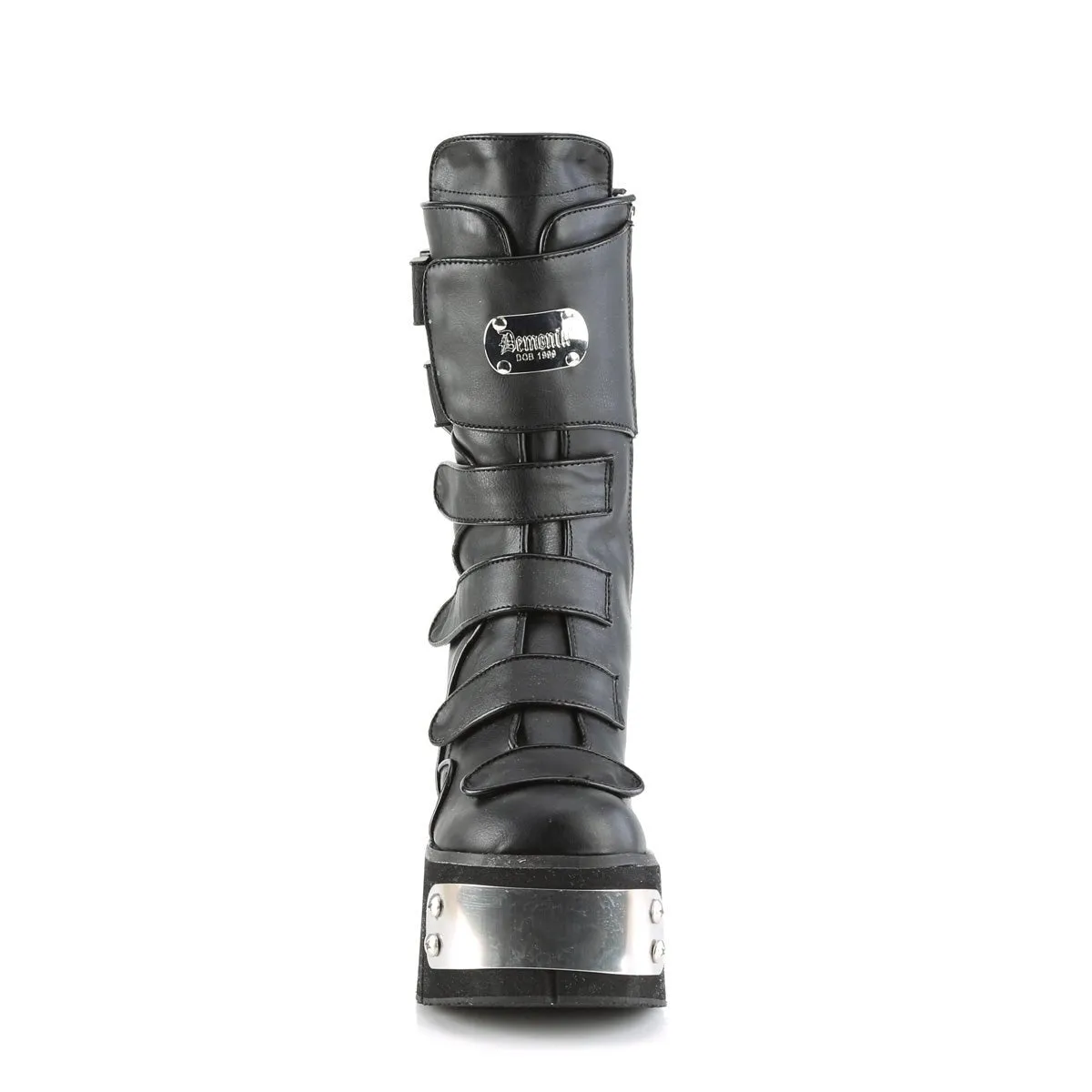 Demonia KERA-108 | Black Vegan Leather Mid-Calf Boots