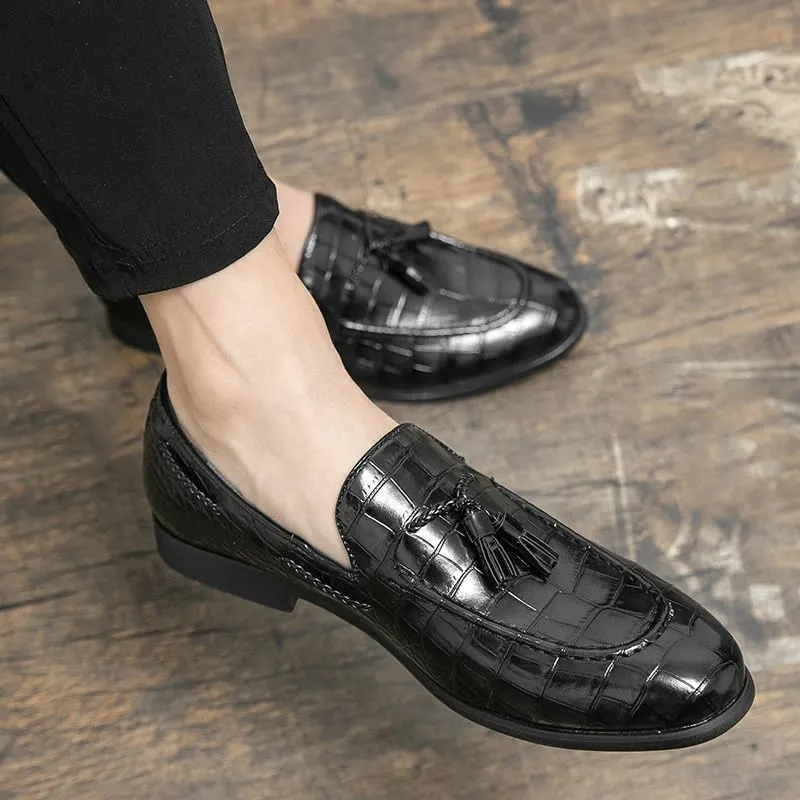Dress Shoes Man Business Spring Autumn Leather Casual Office Social Shoe Slip On Men's Loafers with Tassel Casual Business Chaussures
