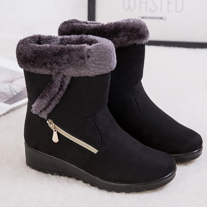Dyavor Women Winter Boots Fur Collar Casual Orthopedic Shoes