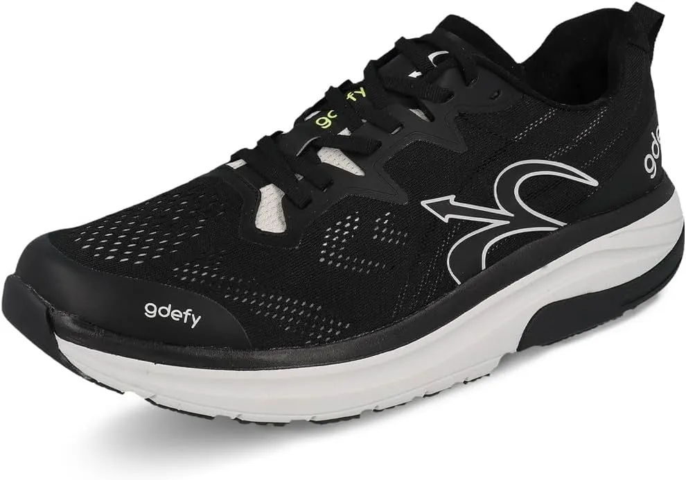 G-DEFY Lauff Men’s Supportive Running Shoe | VersoShock Technology for Pain Associated with Prolonged Standing or Walking | Arch Support | Diabetic Shoes | Wide Shoes | Free Custom Orthotic