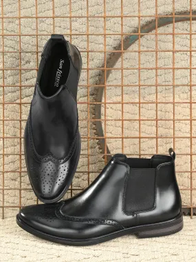 Premium Quality Hague Black Chelsea Leather Boots