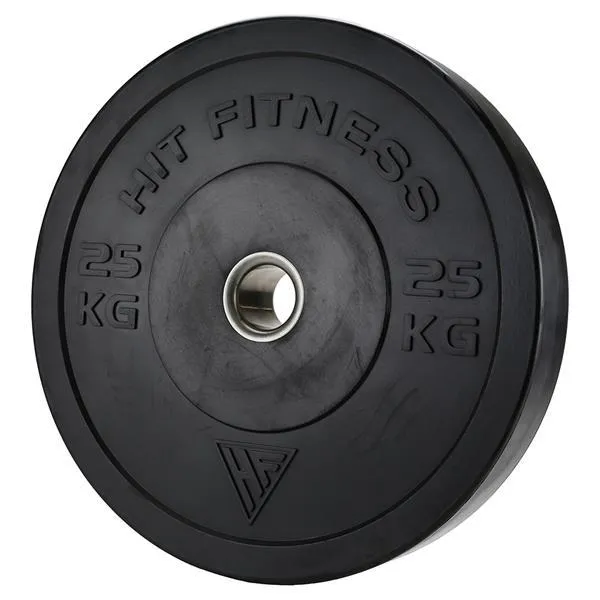 Hit Fitness 25kg Black Bumper Plates | Pack of 4