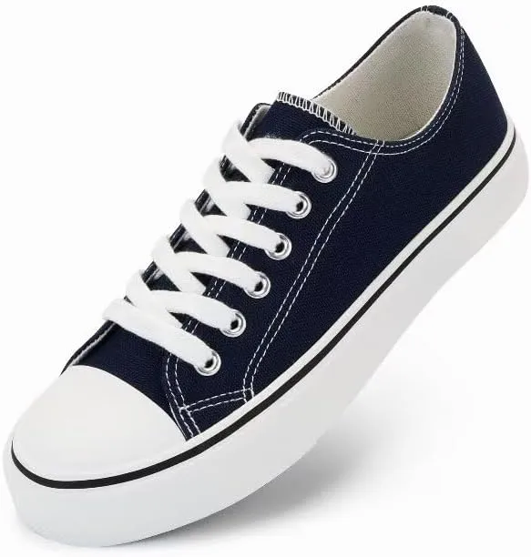 JUDIS Womens Lace Up Canvas Shoes Low Top Fashion Sneakers Casual Tennis Walking Shoes