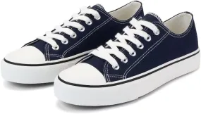 JUDIS Womens Lace Up Canvas Shoes Low Top Fashion Sneakers Casual Tennis Walking Shoes