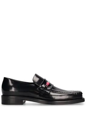 Martine Rose   3.5cm Leather square toe beaded loafers 