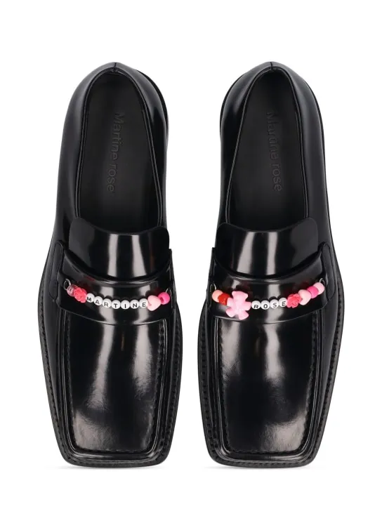 Martine Rose   3.5cm Leather square toe beaded loafers 