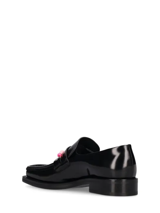 Martine Rose   3.5cm Leather square toe beaded loafers 