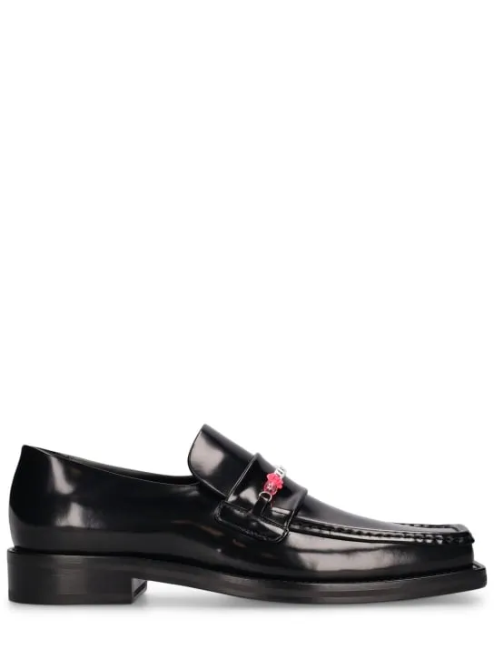 Martine Rose   3.5cm Leather square toe beaded loafers 
