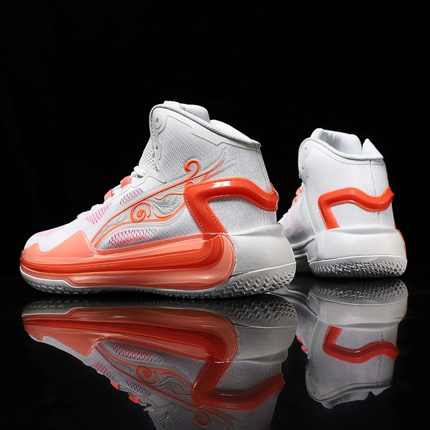 Men and Women Comfortable and Breathable Basketball Sneakers mid Top Lace Up Non Slip Running Shoes Lightweight Carrying Casual Sneakers Durable Fitness Training Shoes