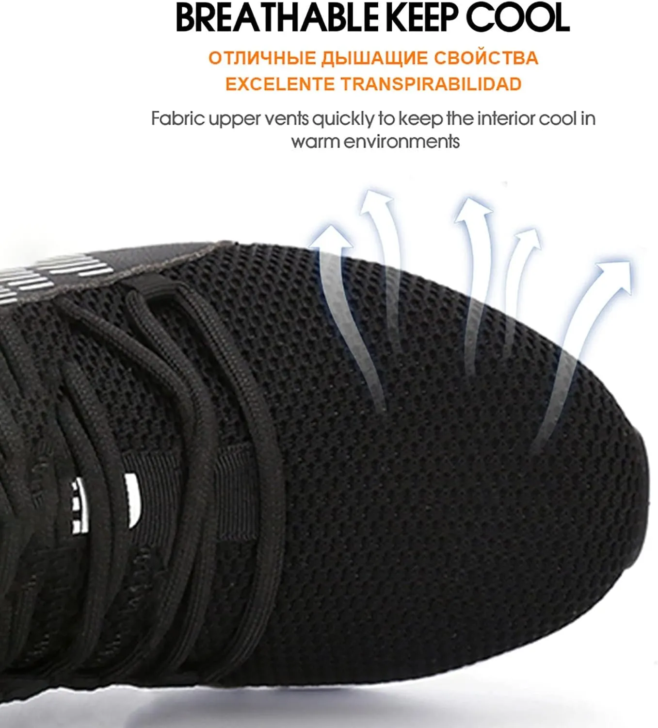 QYHGS Safety Shoes Men Steel Toe Cap Trainers Mens Lightweight Breathable Industrial Safety Work Shoes,Grey-43