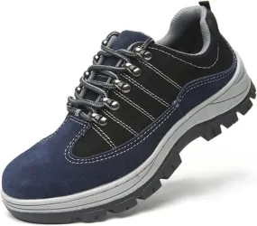 Safety Shoes Unisex Men Safety Trainers Women Steel Toe Cap Breathable Protective Work Shoes (Color : Blue, Size : 9 US)
