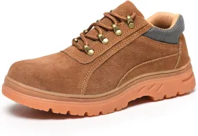 Safety Trainers for Men Waterproof Steel Toe Cap Safety Shoes Breathable Lightweight Work Trainers (Color : Brown, Size : 5.5 US)