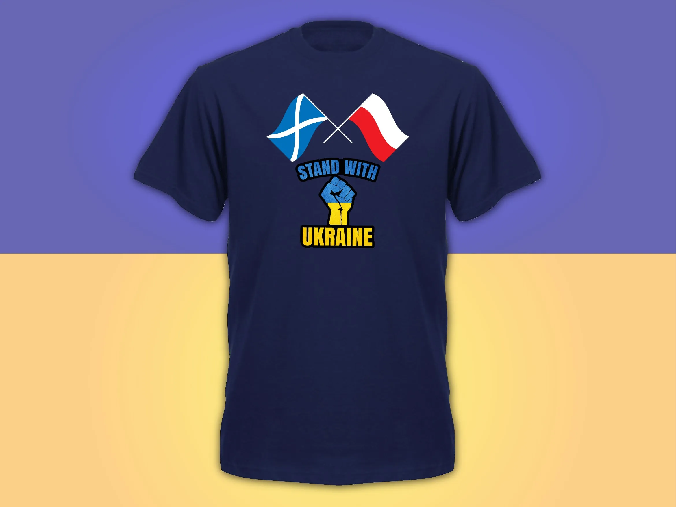Scotland Poland Football Euro Kibic Glasgow 2022 T-shirt - donation to support Ukraine