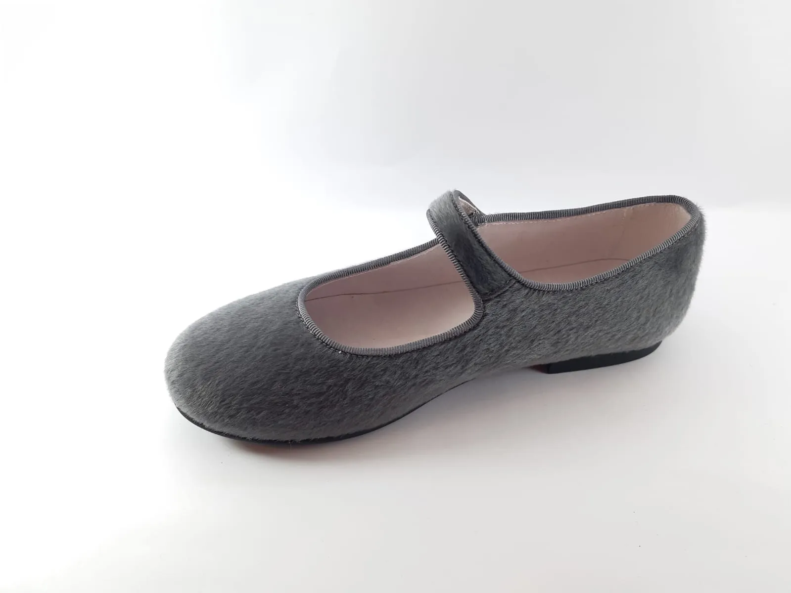 Shawn & Jeffrey Grey Pony Hair Leather Mary Jane
