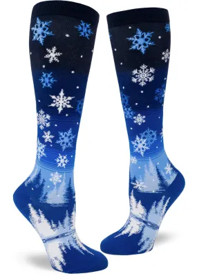 Snowflakes Knee Socks