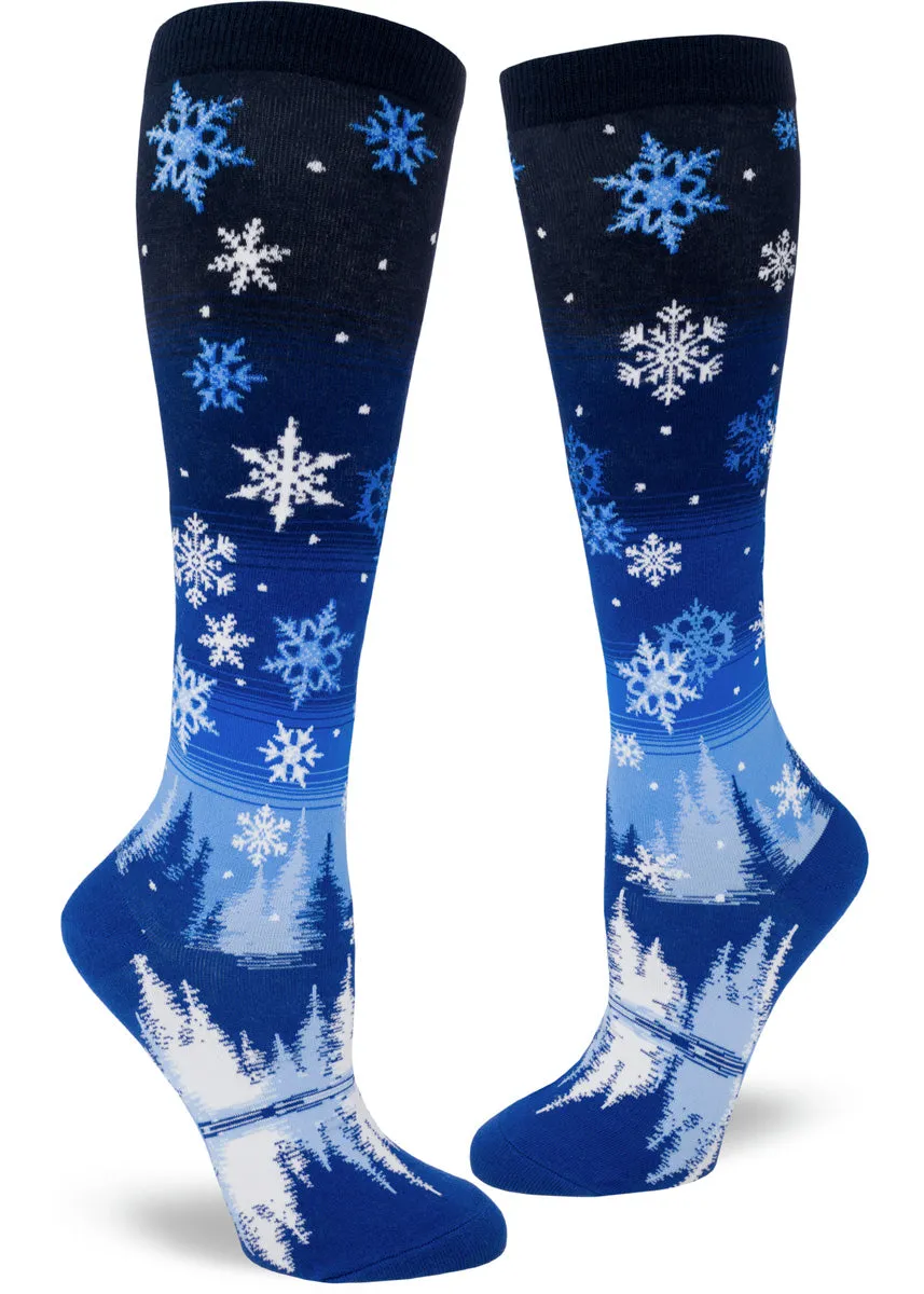 Snowflakes Knee Socks