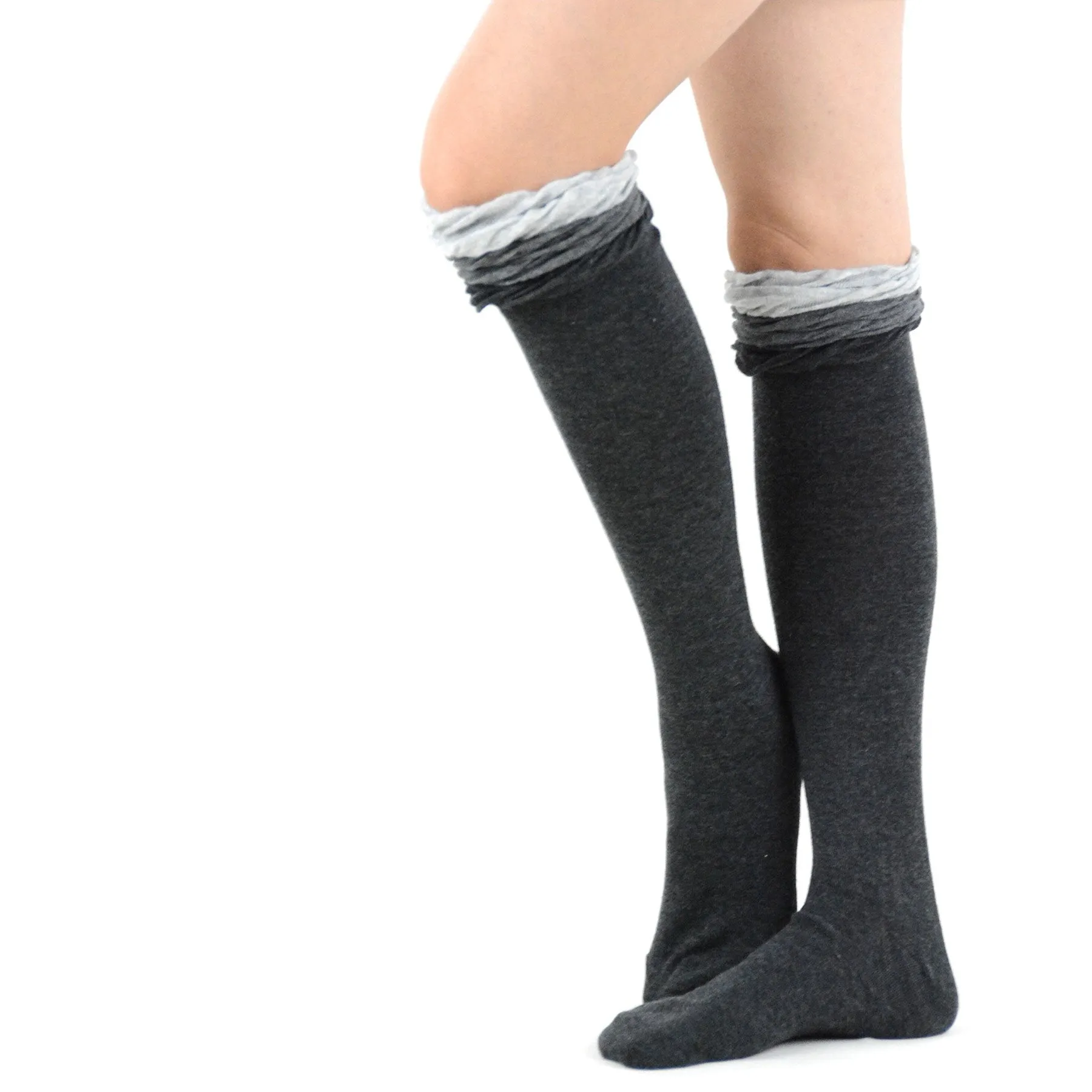 TeeHee Socks Women's Casual Cotton Knee High Dark Combo 3-Pack (11144)