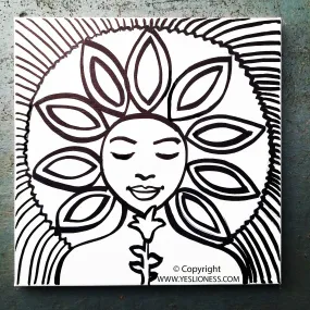 The Sunflower Woman Pre-Drawn Canvas