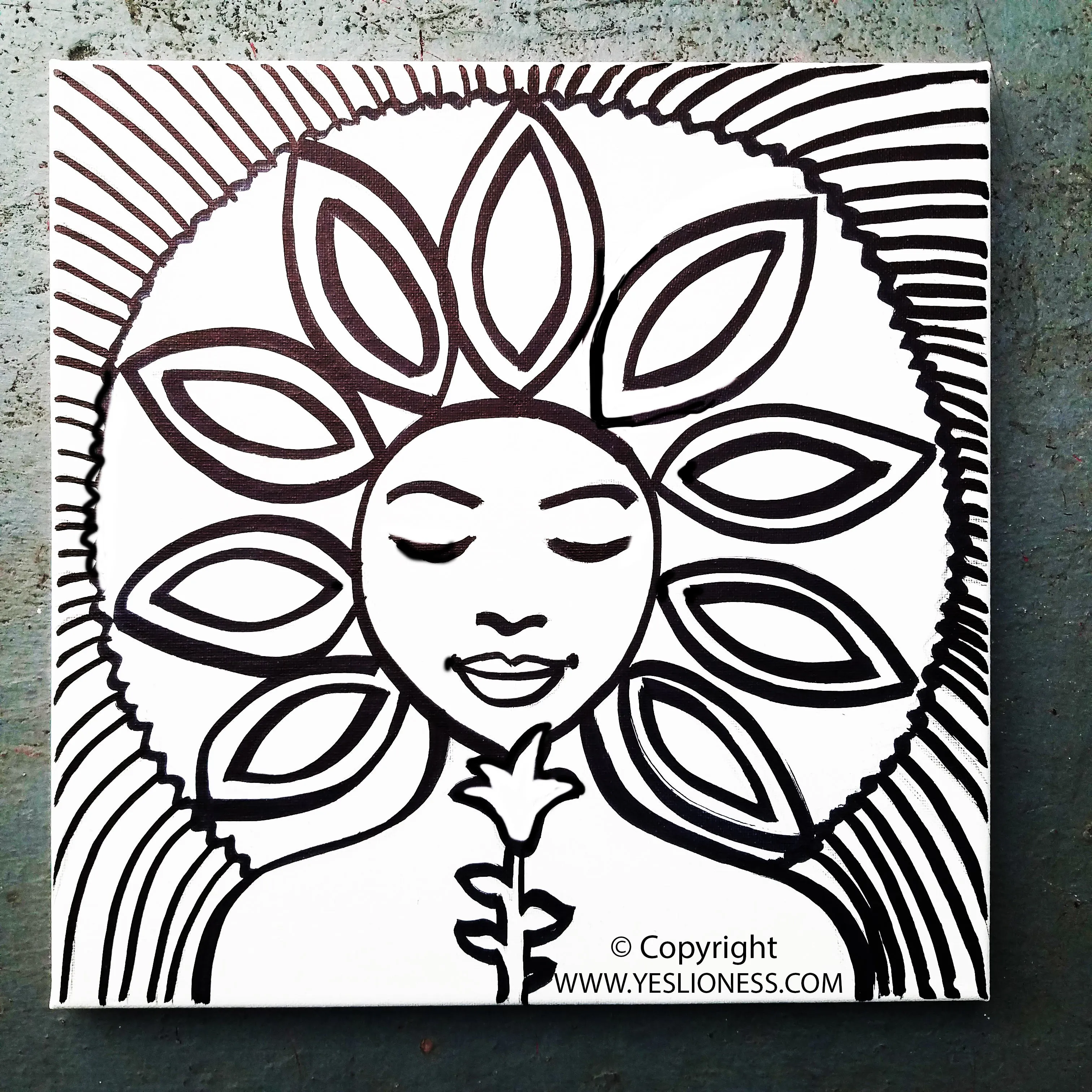The Sunflower Woman Pre-Drawn Canvas