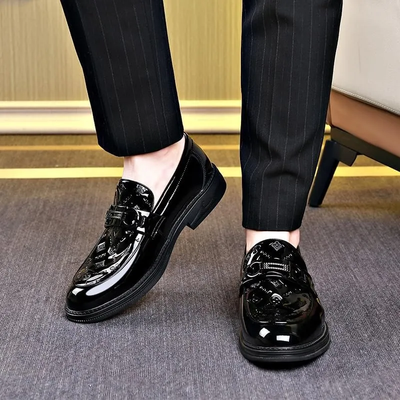 Tuxedo Shoes Classic Men's Leather Dress Shoes Men's Brogue Oxfords Genuine Leather Non-Slip Mens White Dress Shoes(7.5)