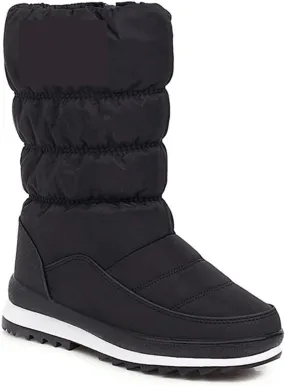 Womens Boots Flat shoes, plush snow boots, women's winter shoes, round head, small and medium leg boots, thermal insulation