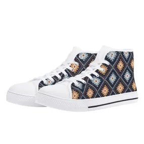 Women's High Top Canvas Shoes River Canyon Southwestern Print