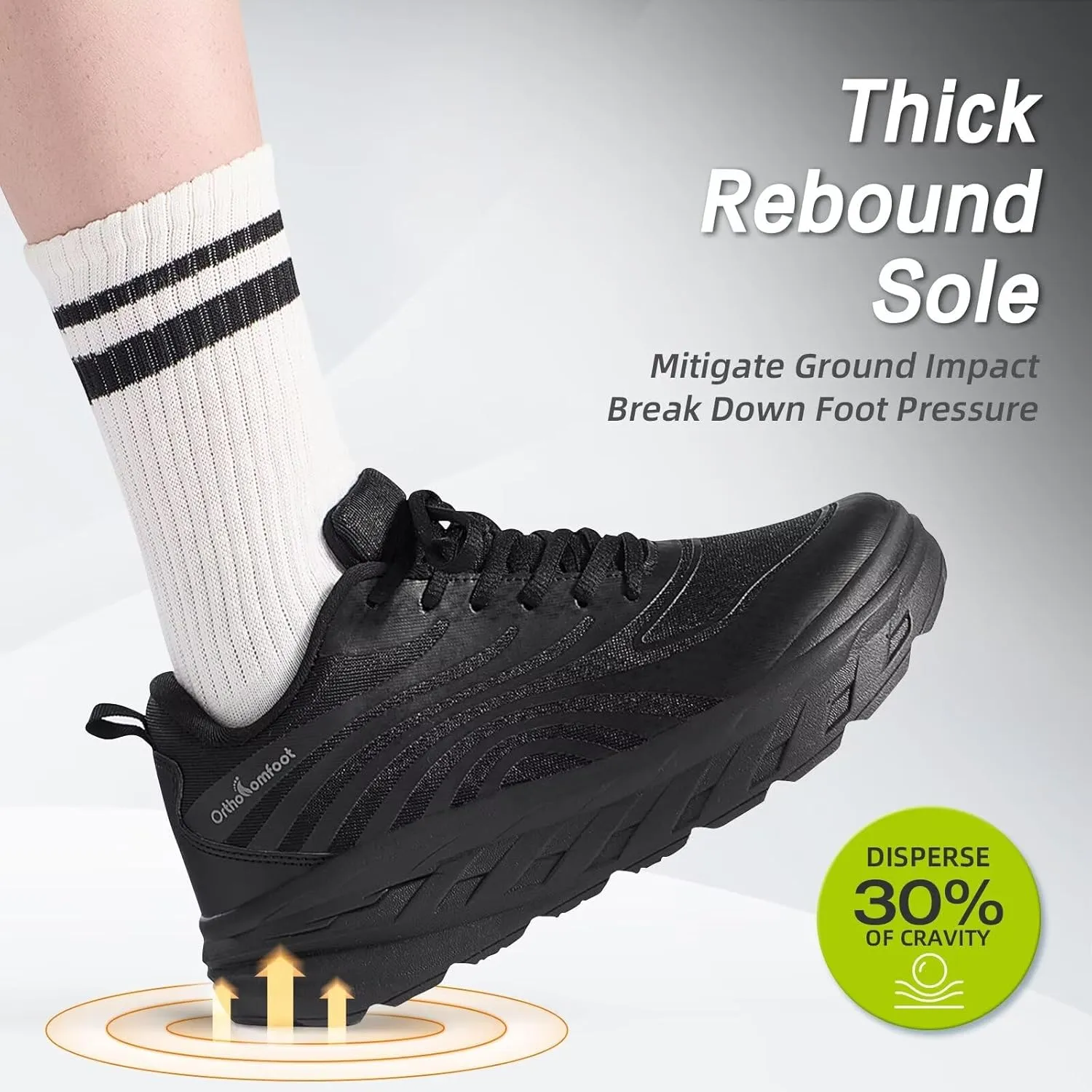 Women's Orthopedic Diabetic Wide Running Shoes: Comfortable Casual Arch Support Plantar Fasciitis Sports Sneakers, Orthotic Swollen Feet Work Tennis Walking Shoes for Ankle and Heel Pain Relief