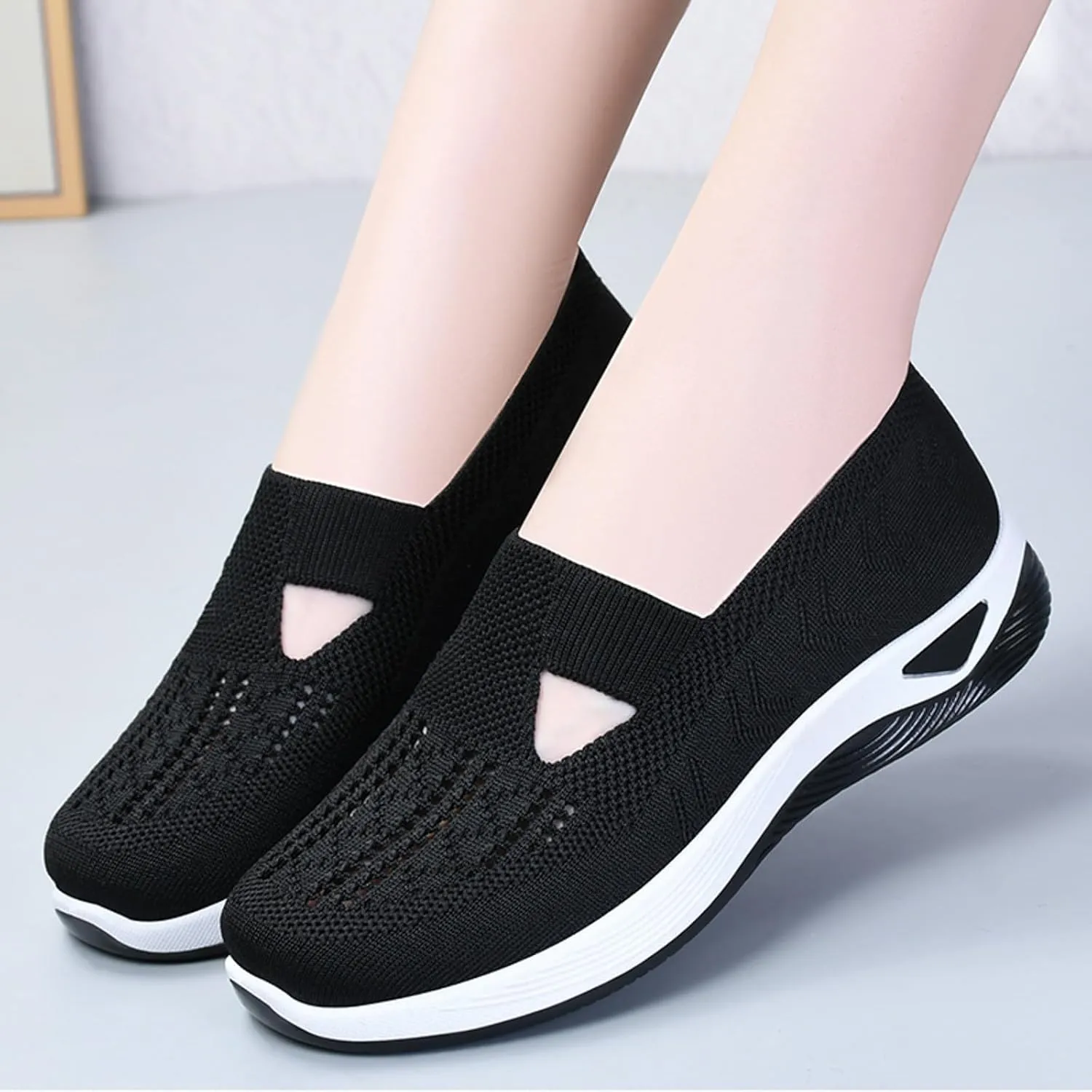 Womens Orthopedic Slip On Casual Shoes Walking Sneakers with Arch Support Comfortable Loafers Plantar Fasciitis Relief Foot Pain Diabetic Feet