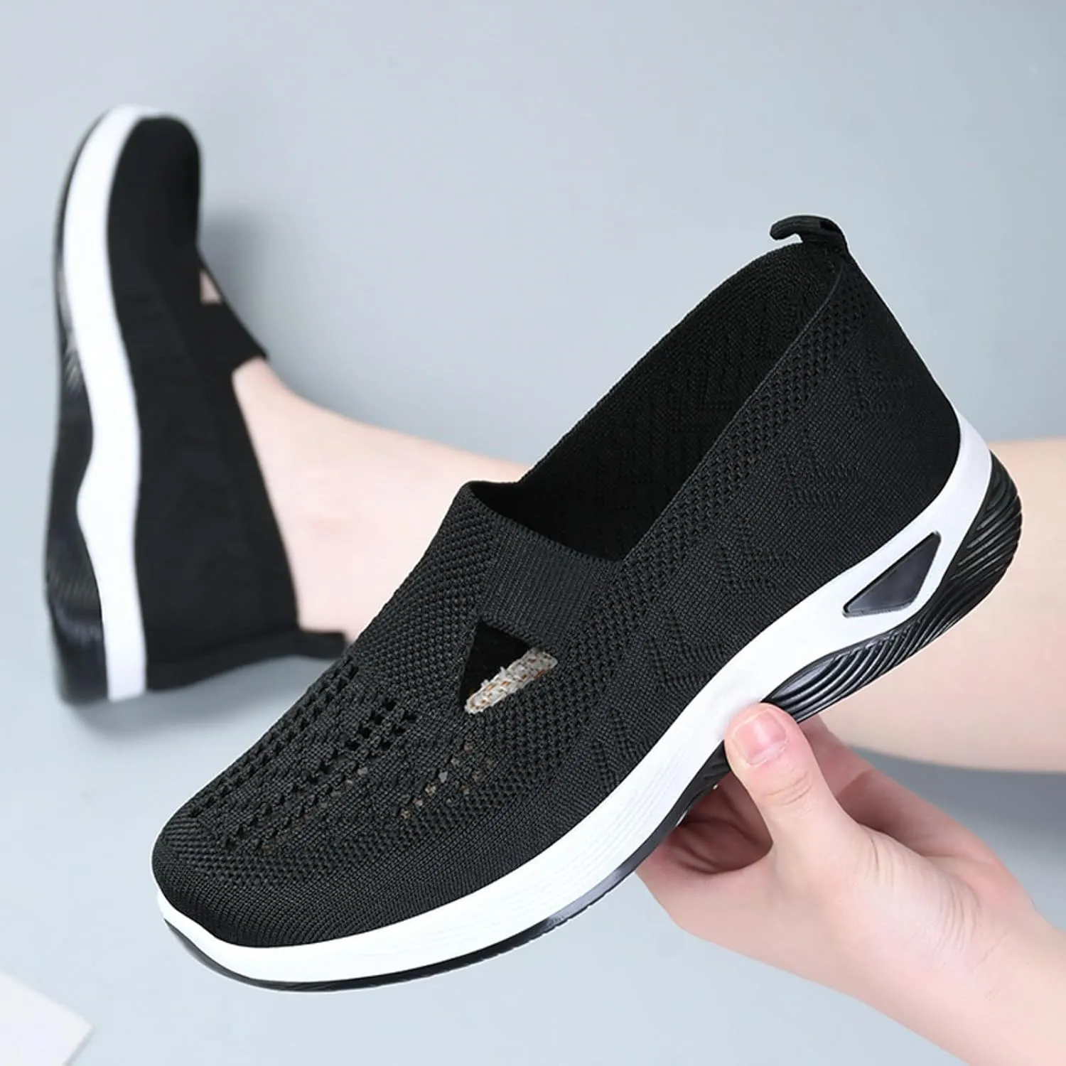 Womens Orthopedic Slip On Casual Shoes Walking Sneakers with Arch Support Comfortable Loafers Plantar Fasciitis Relief Foot Pain Diabetic Feet